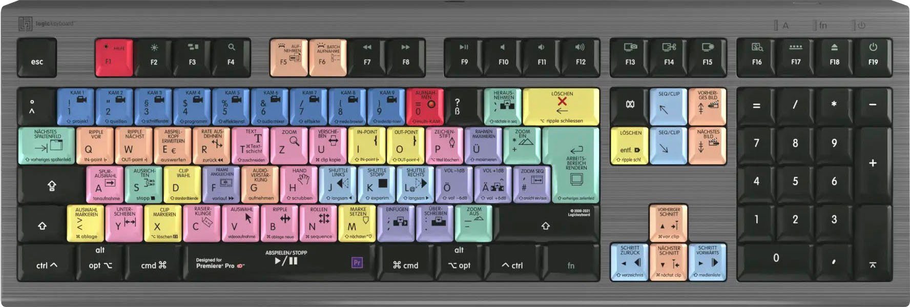 Logickeyboard Adobe Premiere Pro CC Astra 2 DE (Mac) Tastatur