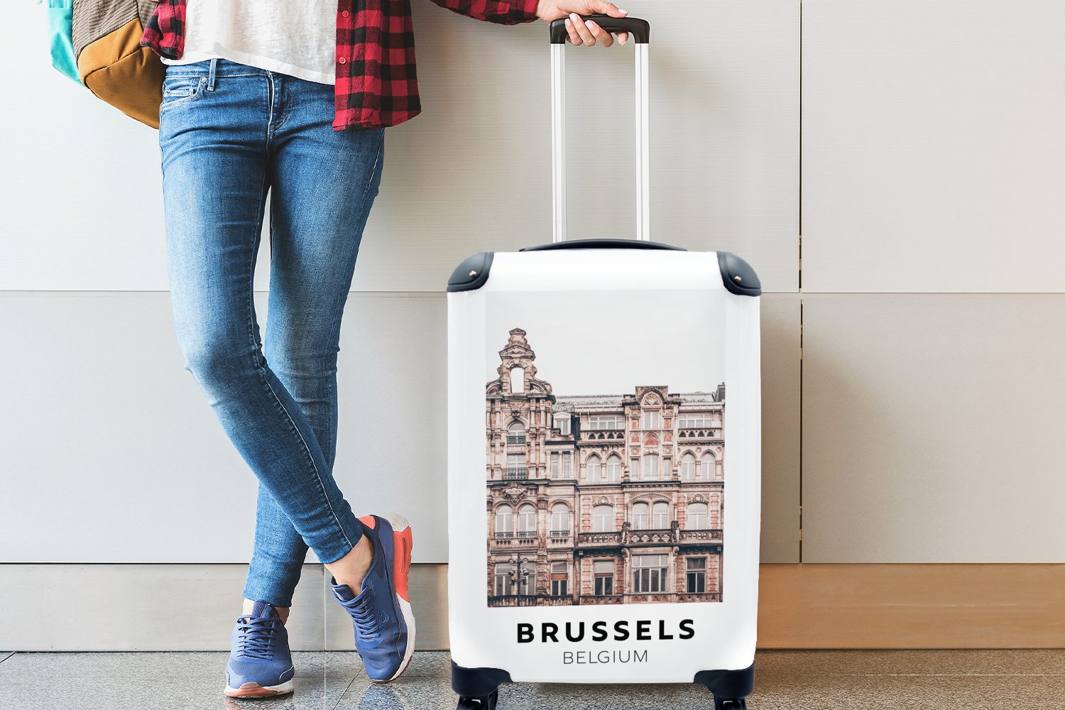 - mit - Architektur, Reisetasche Trolley, 4 für Reisekoffer Handgepäckkoffer Rollen, MuchoWow Brüssel Ferien, rollen, Belgien Handgepäck