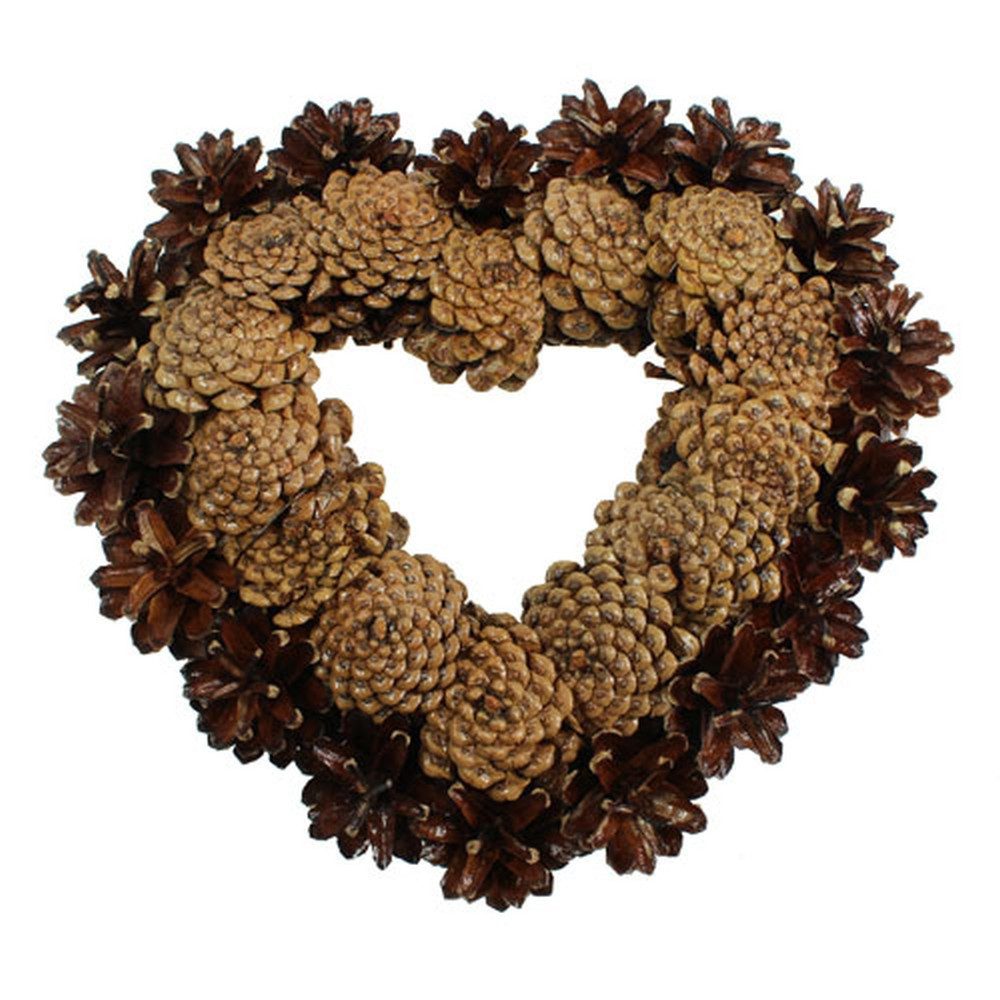 Trockenblume Zapfenherz lackiert Trauerdeko Tannenzapfen Ø25cm, Florists Products, Höhe 5 cm