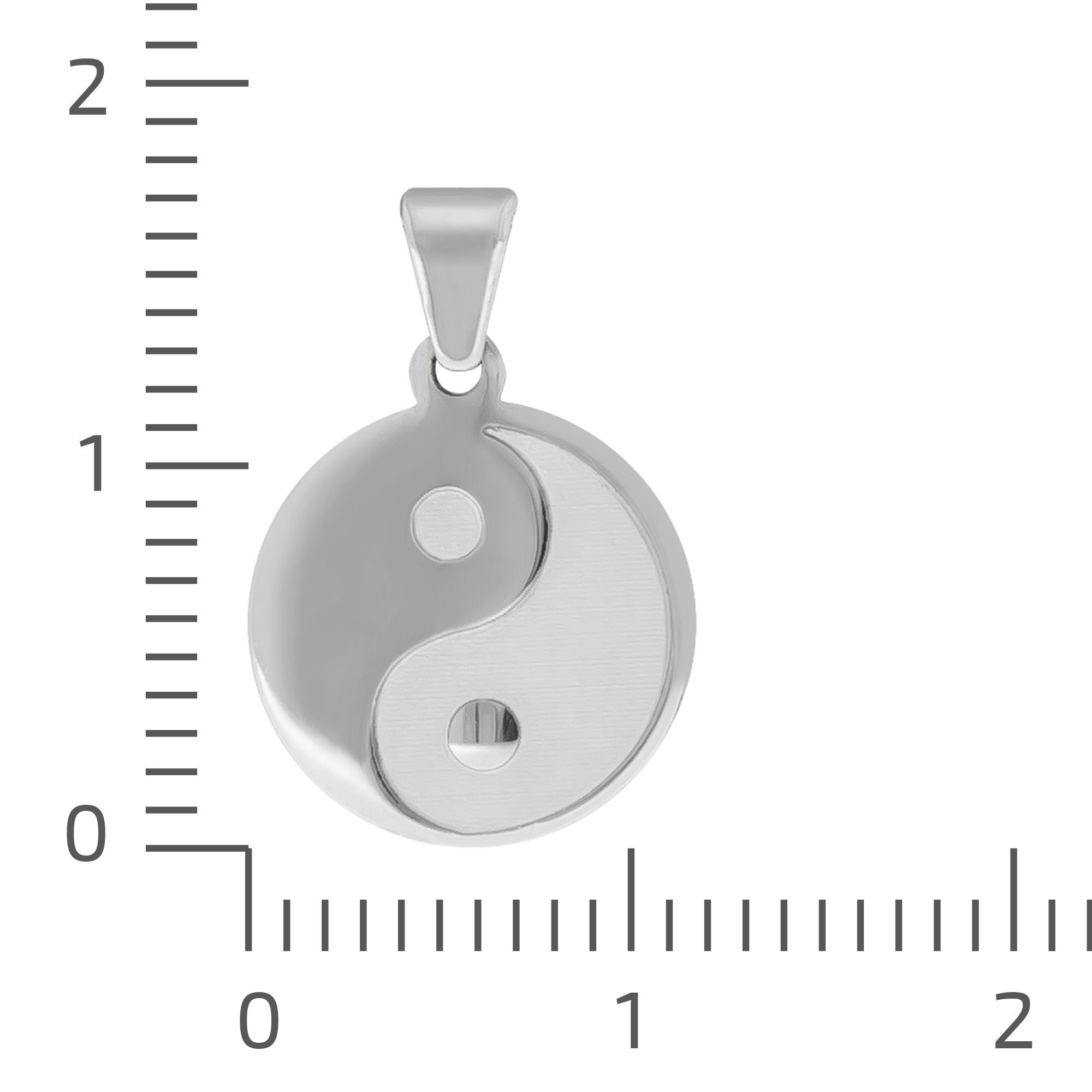 Silber 925/- Sterling Vivance Yang rhodiniert Kettenanhänger glanz/matt Yin