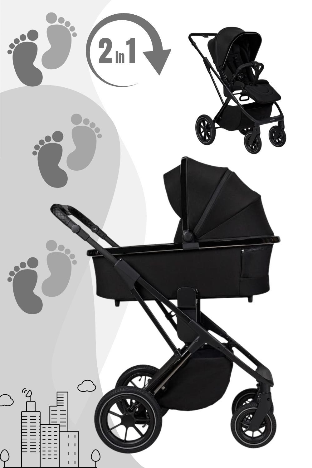 Kombi-Kinderwagen PIÙ Kinderwagen / Kombikinderwagen