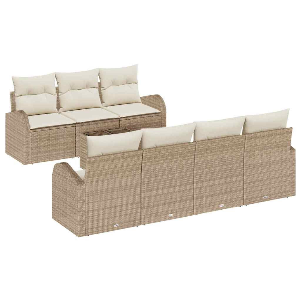 vidaXL Loungesofa Garten-Sofa-Set 8 pcs Beige und Creme 55 x 55 x 37 cm, 8 Teile
