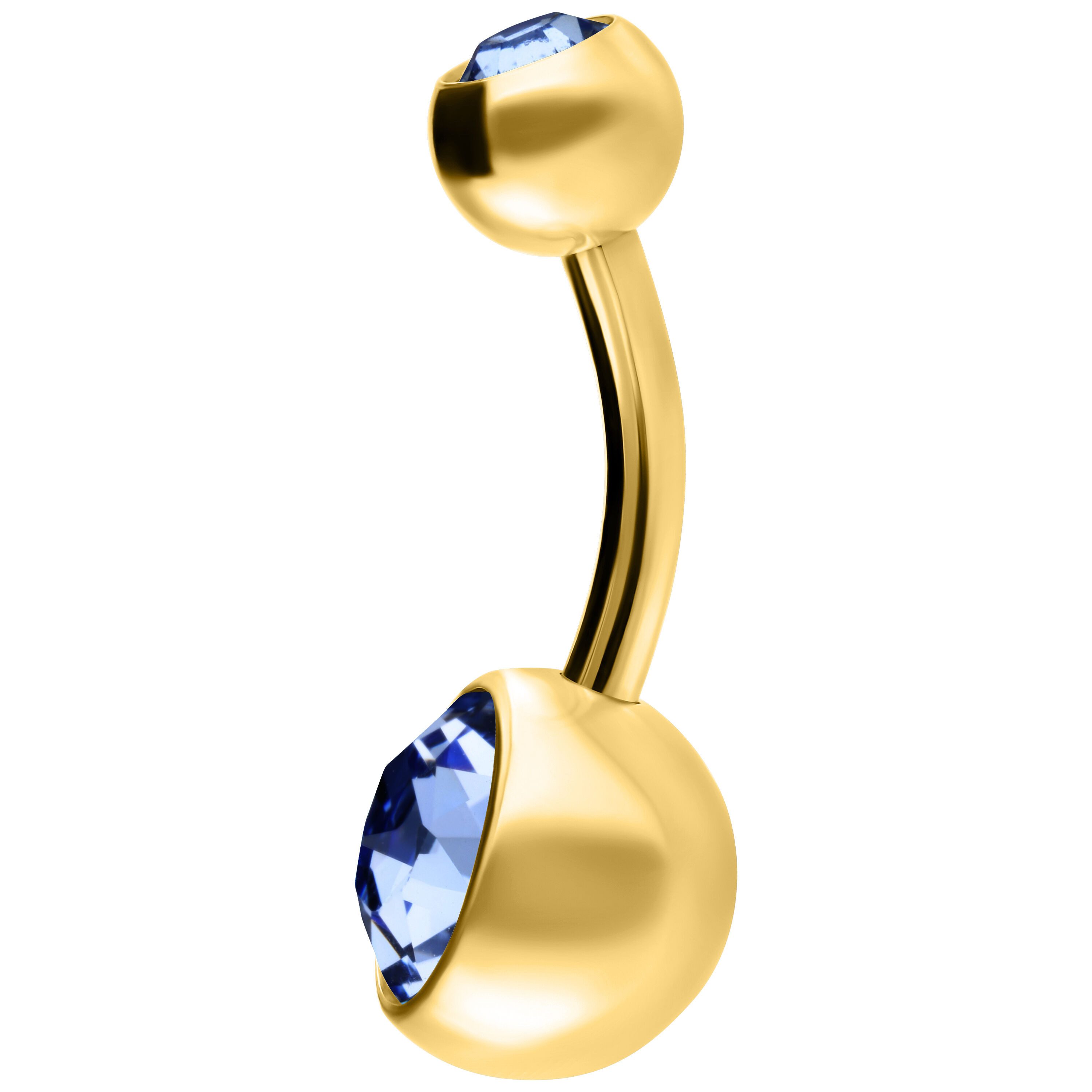 Wildcat Bauchnabelpiercing Multicut Double Jewelled Navel Bananabell für Bauchnabel, 1 Stück, Edelstahl - wasserfest, langlebig, hautverträglich