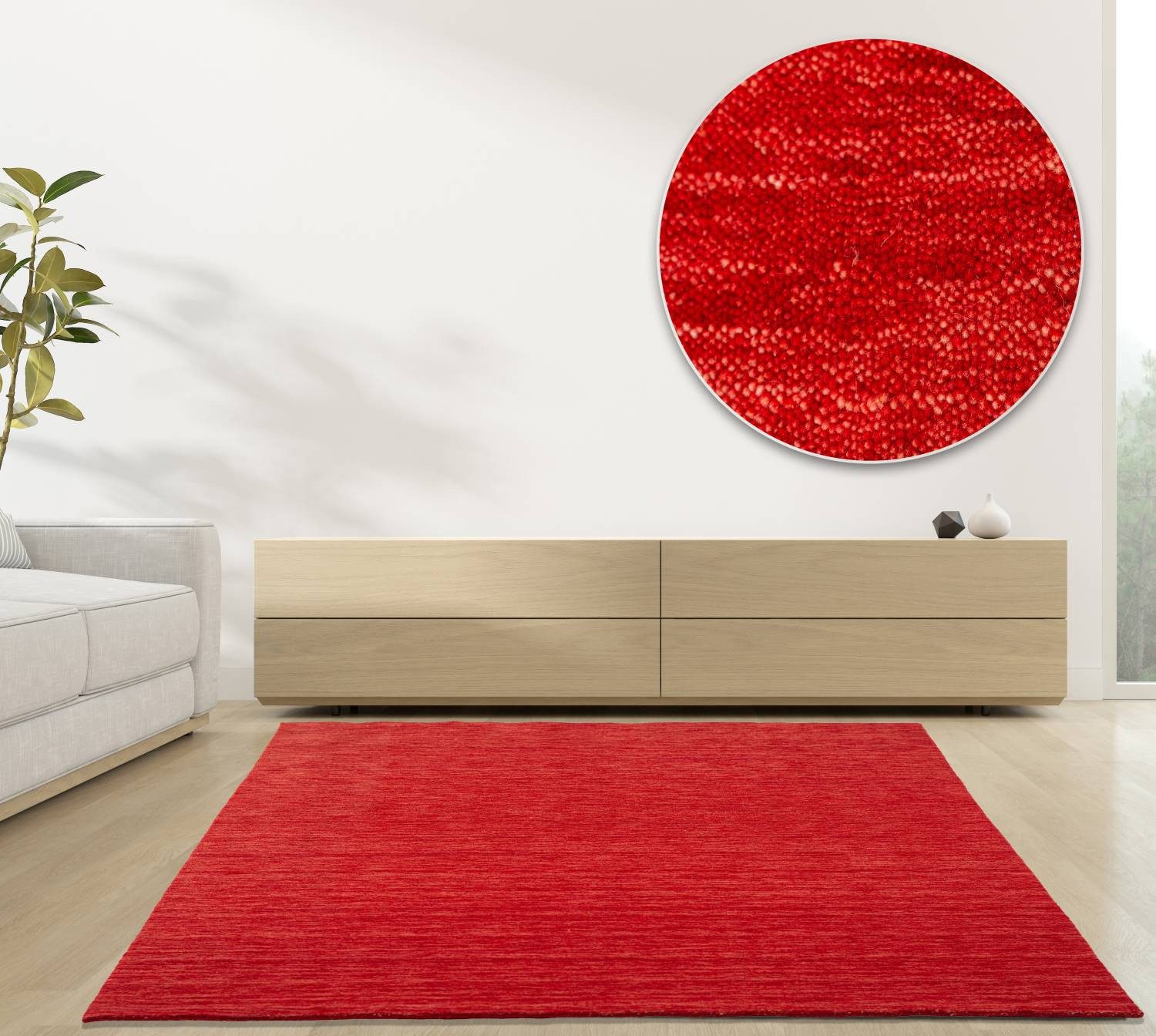 RUG N' ROLL Wollteppich Luxus Designerteppich, moderner uni Teppich aus rei günstig online kaufen