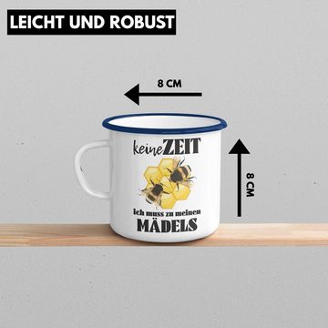 Trendation Thermotasse Trendation - Imker Geschenk Emaille Tasse Bienenzucht KaffeeEmaille Tasse Geschenkideen Bienenzüchter Bienen Zuebhör