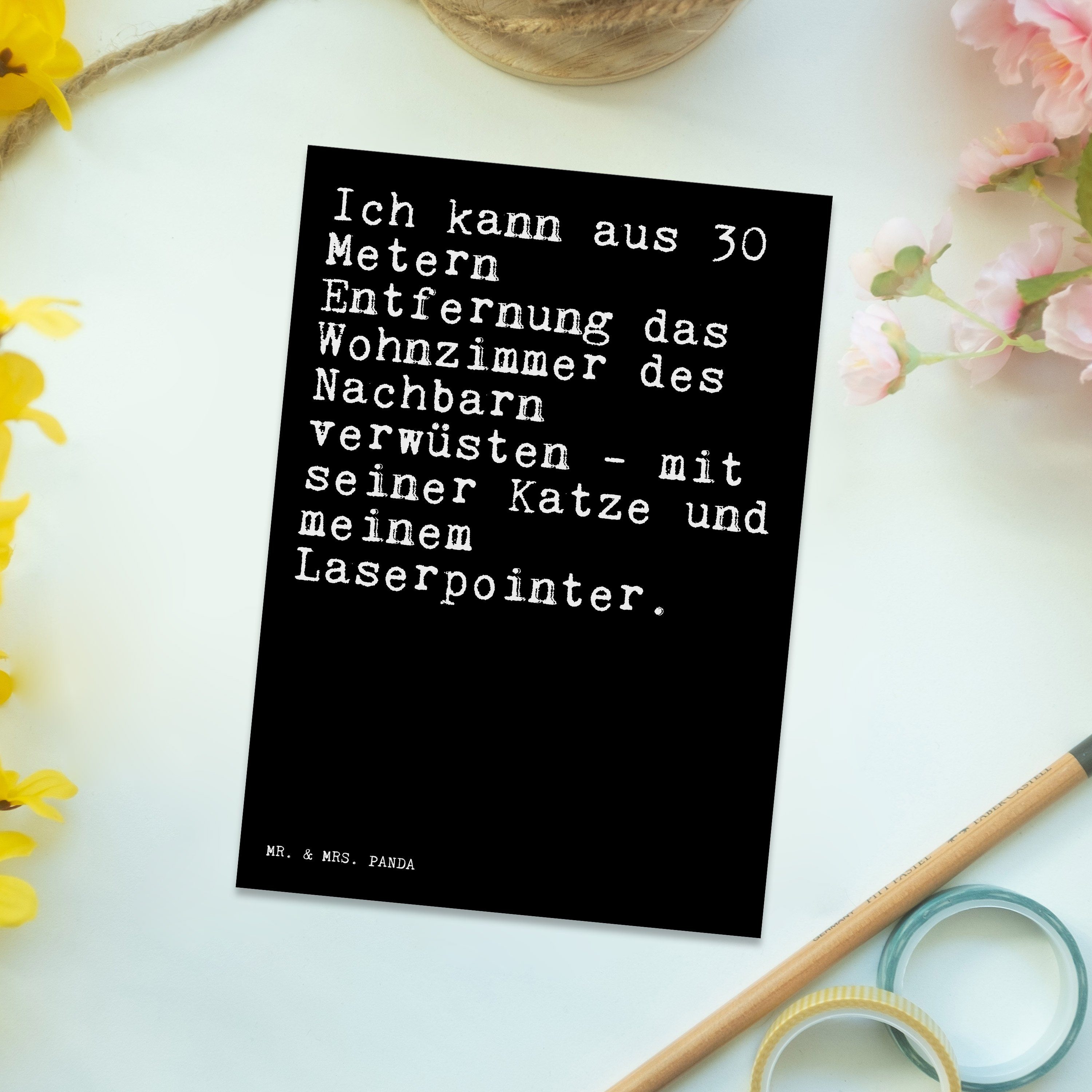 Panda Schwarz - Sprüch Postkarte aus & Mrs. Spruch Ich Mr. witzig, Geschenk, kann 30... - Karte,