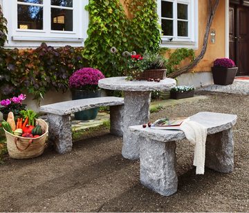 Dehner Gartentisch Granit-Tisch, Ø 75 cm, Höhe 75 cm, grau
