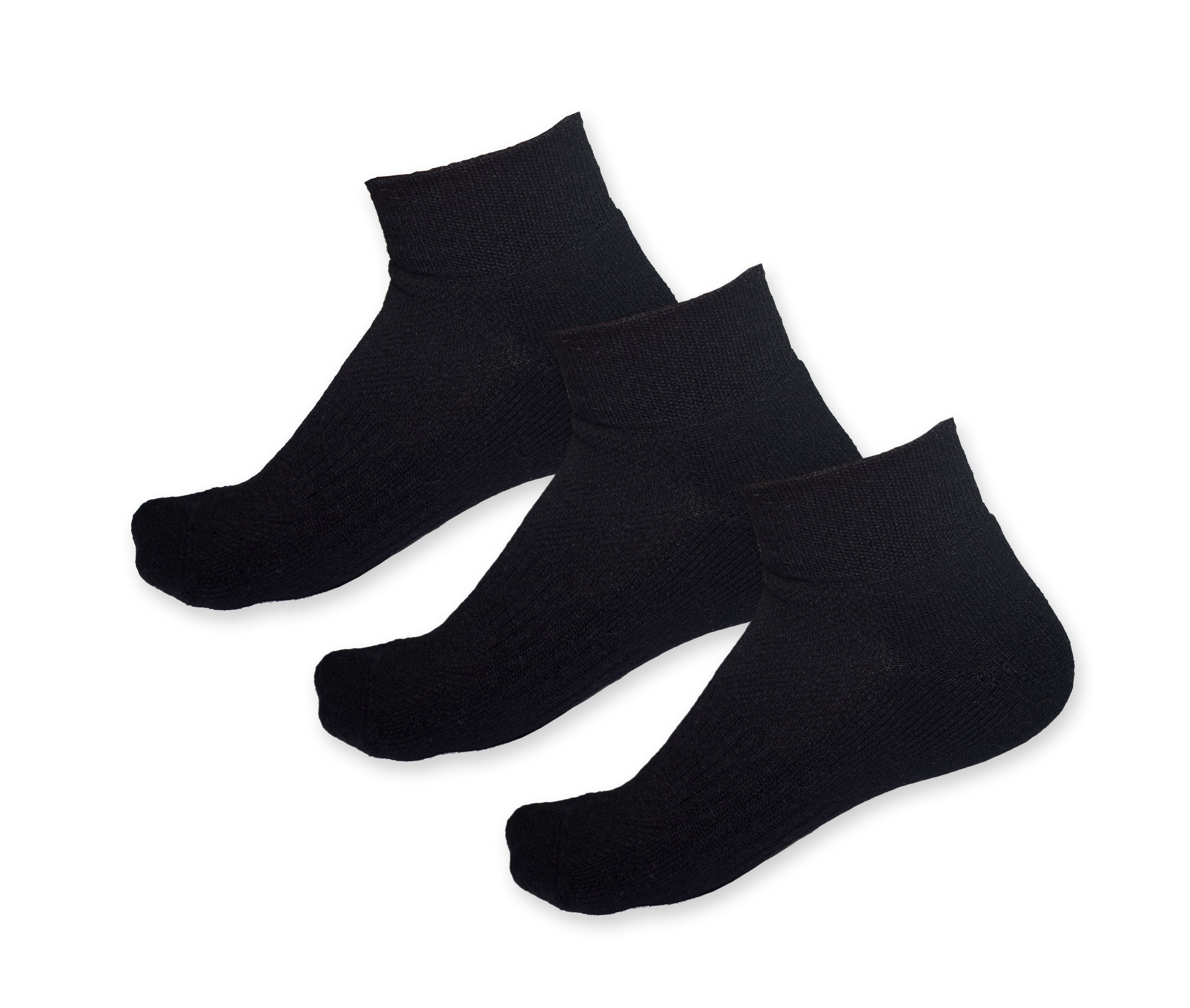 Posh Gear Sneakersocken 3 Paar Alpaka Woll Socken Corto (3-Paar) schwarz
