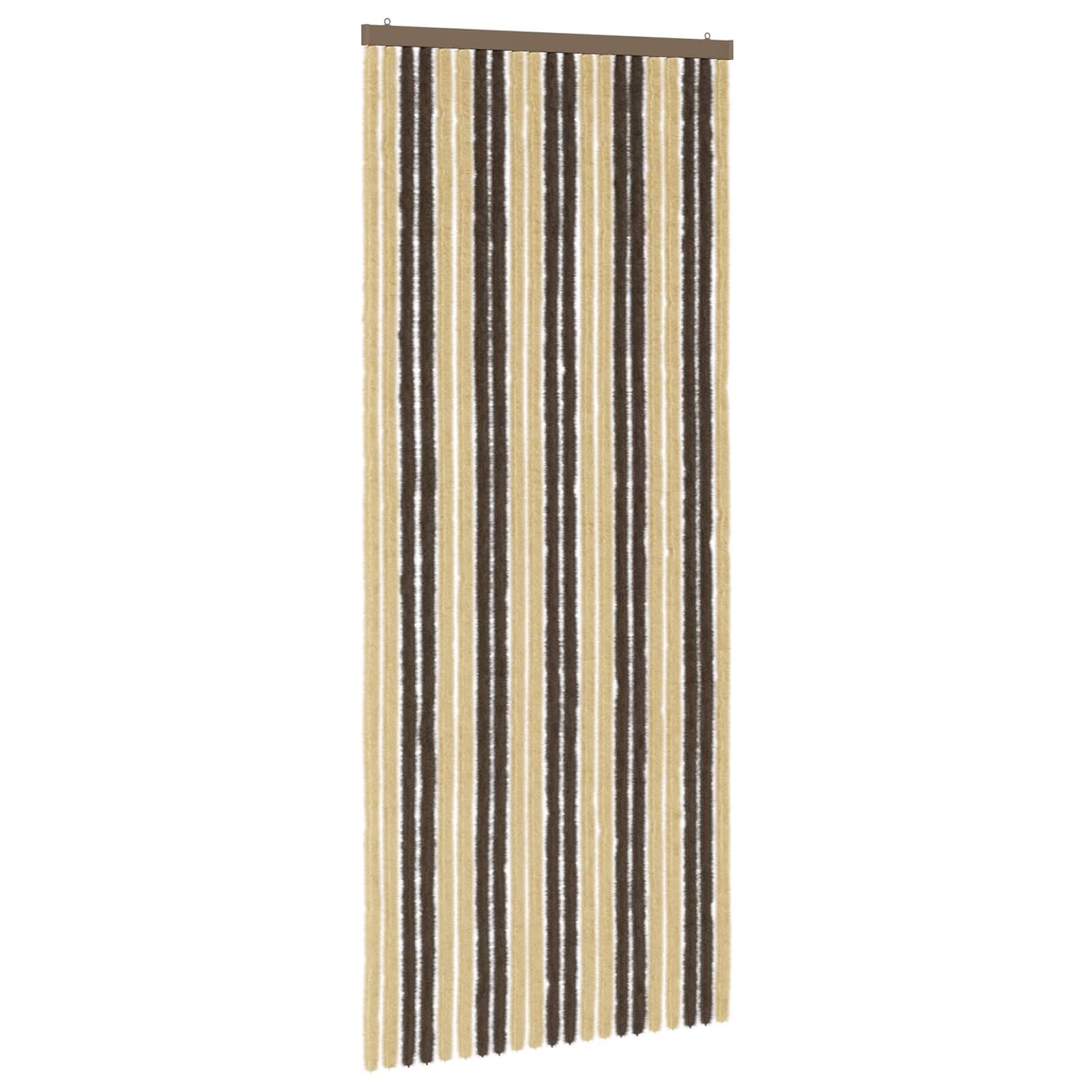 vidaXL Insektenschutz-Vorhang 90 x 220 cm Insektenschutzvorhang Chenille Dunkelbraun und Beige