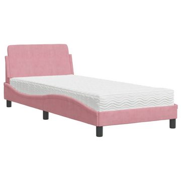 vidaXL Bett Bett mit Matratze Rosa 90x200 cm Samt