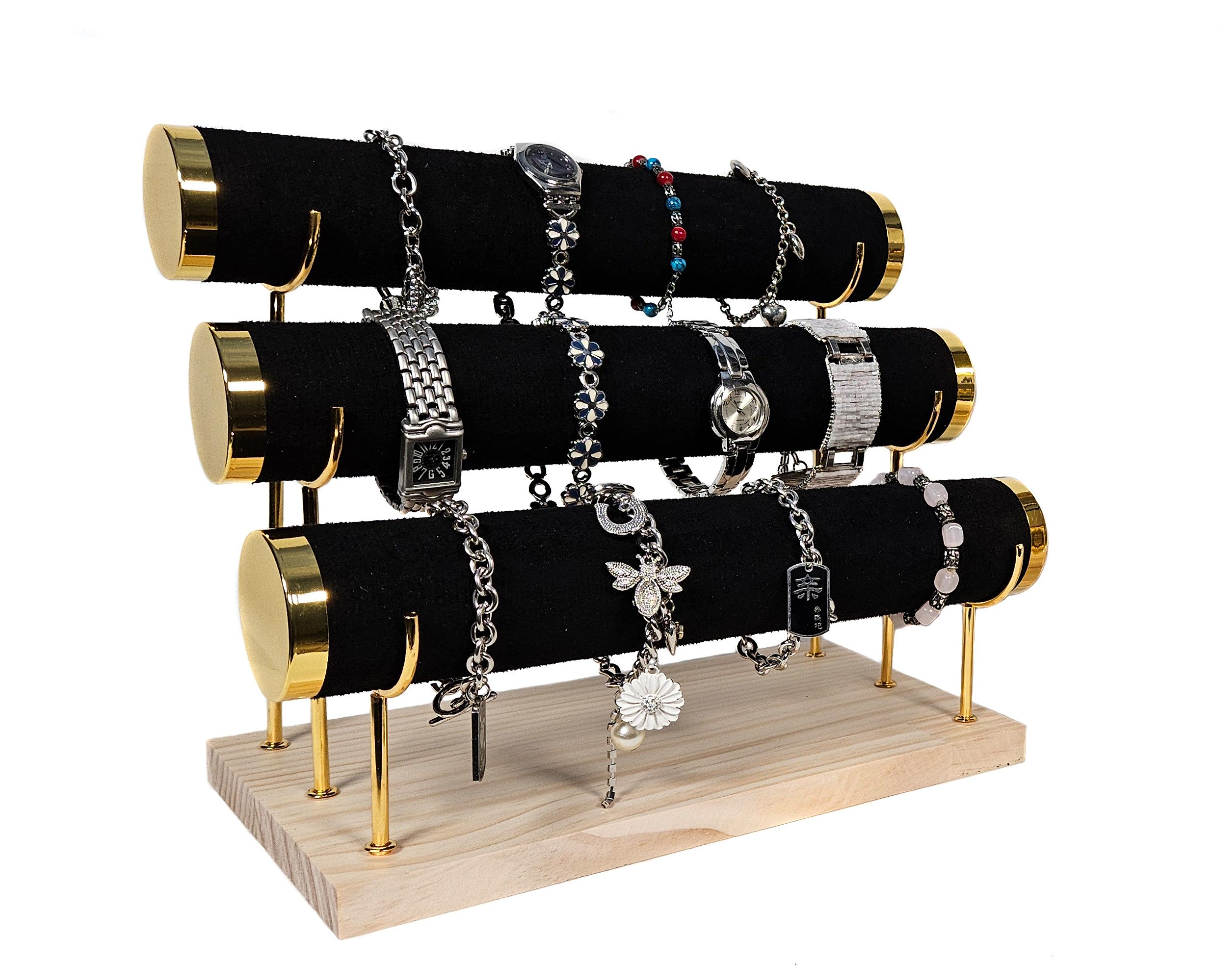 Yudu Schmuckständer Schmuckhalter Armbandständer Uhrenständer mit 3 Rollen Metallträger