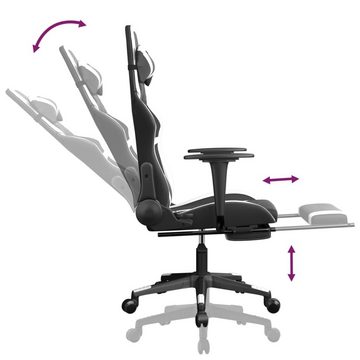 vidaXL Bürostuhl Gaming-Stuhl mit Fußstütze Schwarz und Weiß Kunstleder