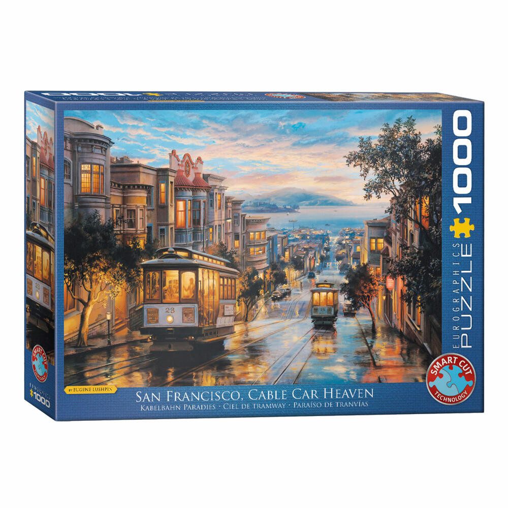 EUROGRAPHICS Puzzle San Francisco Kabelbahn Himmel von Eugene Lushpin, 1000 Puzzleteile