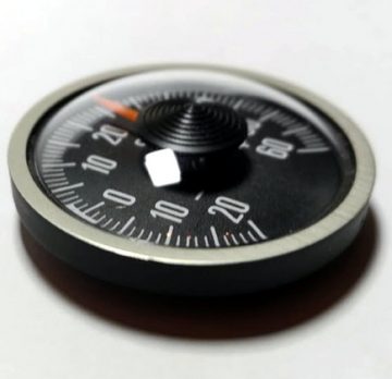 HR Autocomfort Raumthermometer Historisches Bimetall Thermometer Celsius justierbar selbstklebend konvex 4 cm