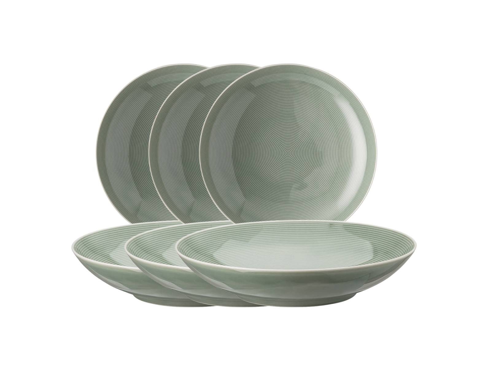 Thomas Porzellan Teller-Set Loft Colour Moss Green Suppenteller 24 cm Set6, Porzellan