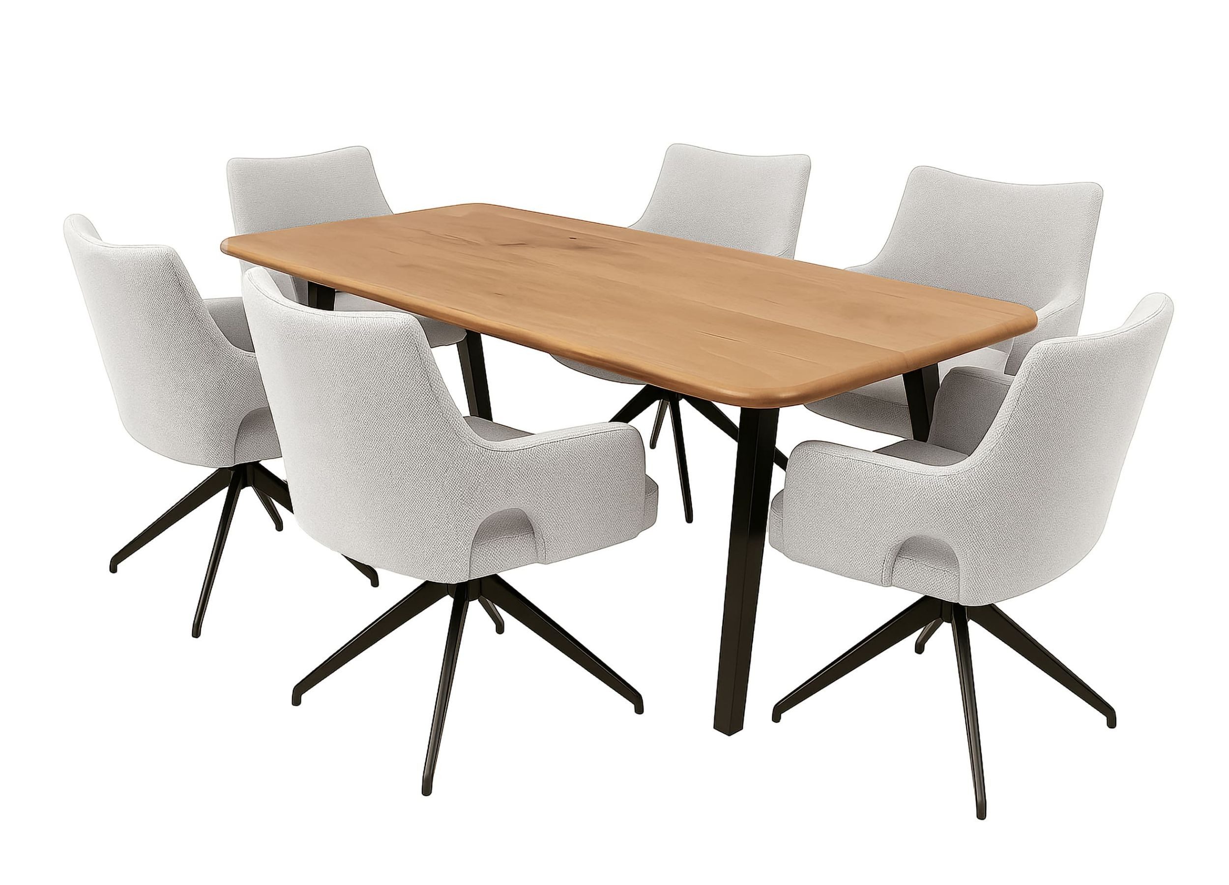 LC Home Essgruppe LC Home Essgruppe Livrono Esstisch Wildeiche Esszimmerstühle Webstoff