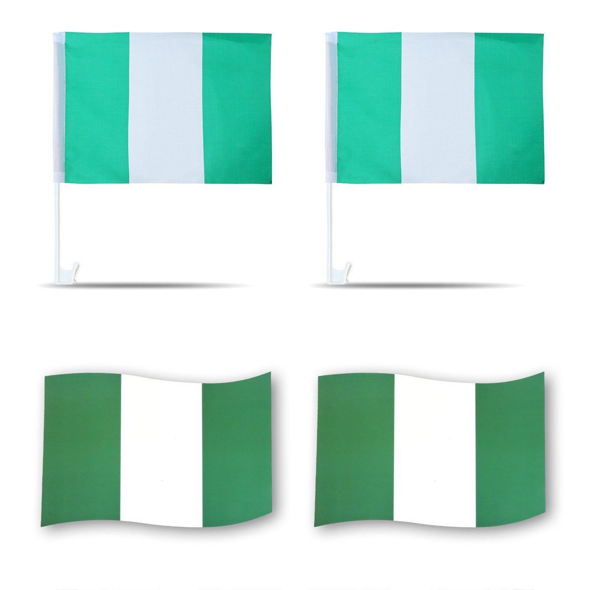 Magnete: Nigeria Fanpaket Fußball Autofahnen, Originelli Sonia "Nigerien" 3D-Effekt Fahne Flaggen Fahren Magnet