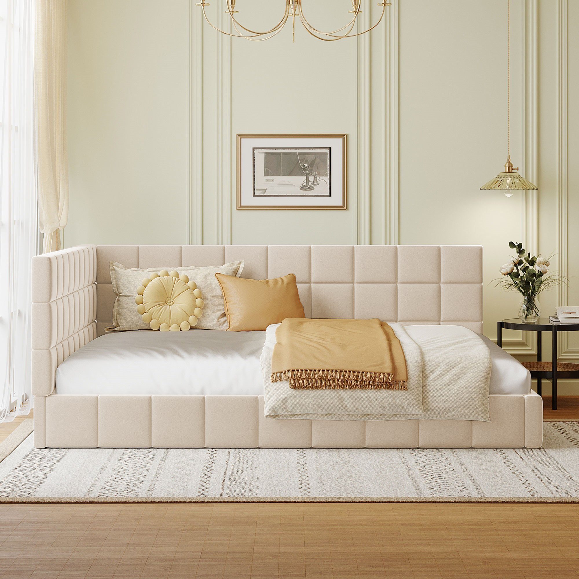 Flieks Polsterbett, Samt Daybett Tagesbett Schlafsofa 140x200cm mit Lattenr günstig online kaufen