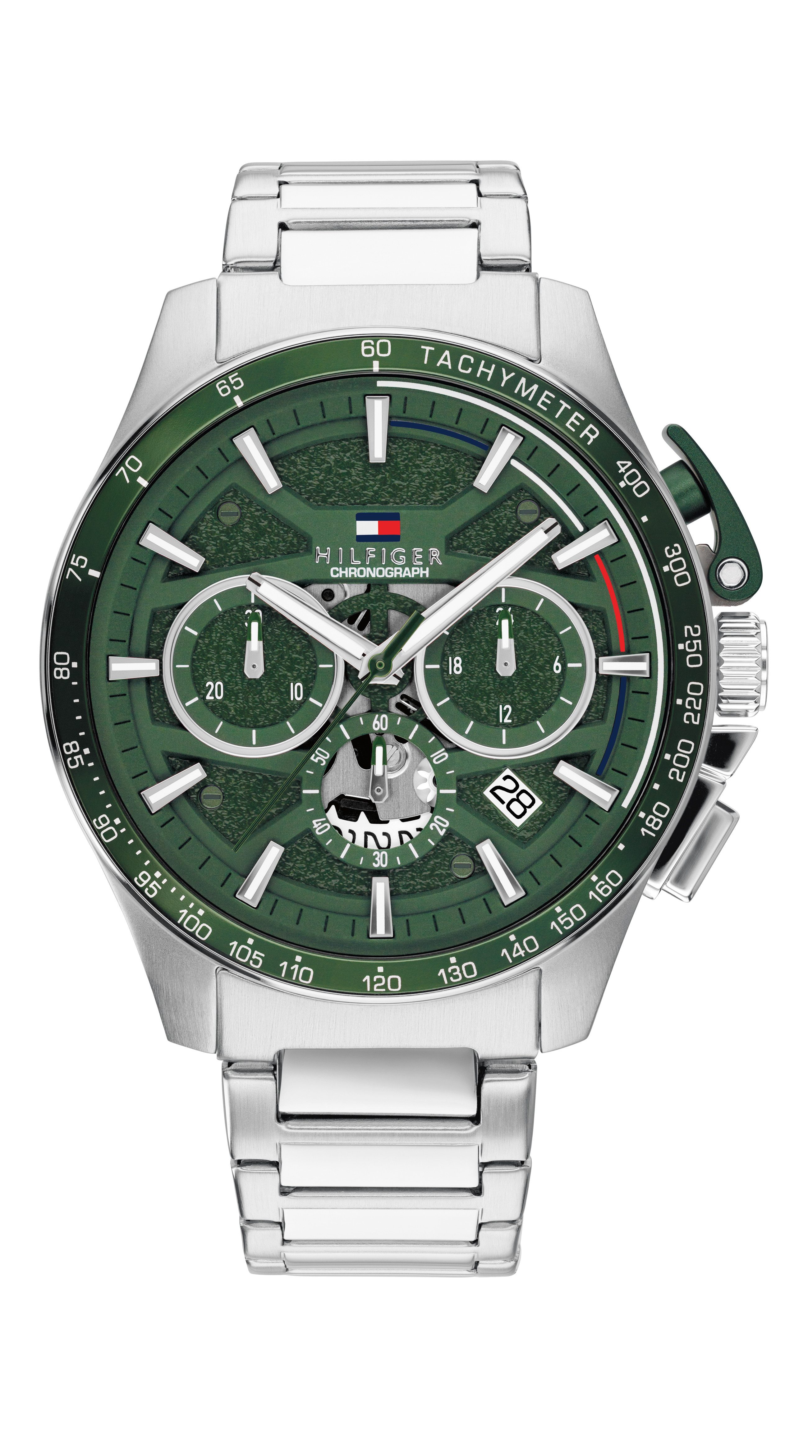 Tommy Hilfiger Chronograph BANK 1792293, Quarzuhr, Armbanduhr, Herrenuhr, Edelstahlarmband, analog, Tag