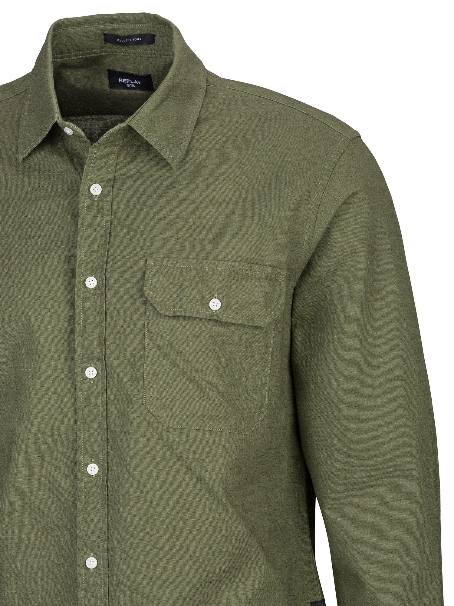 Replay Langarmhemd COTTON/LINEN
