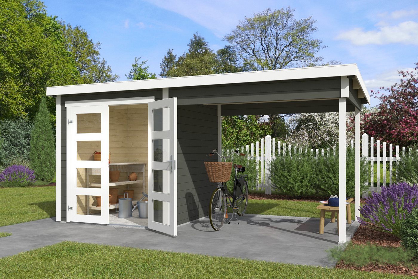Thumbnail - Nordic Holz Gartenhaus-Anbaudach ZAMBEZI ANBAU, BxT: 250x200 cm, für Zambezi, Flachdach
