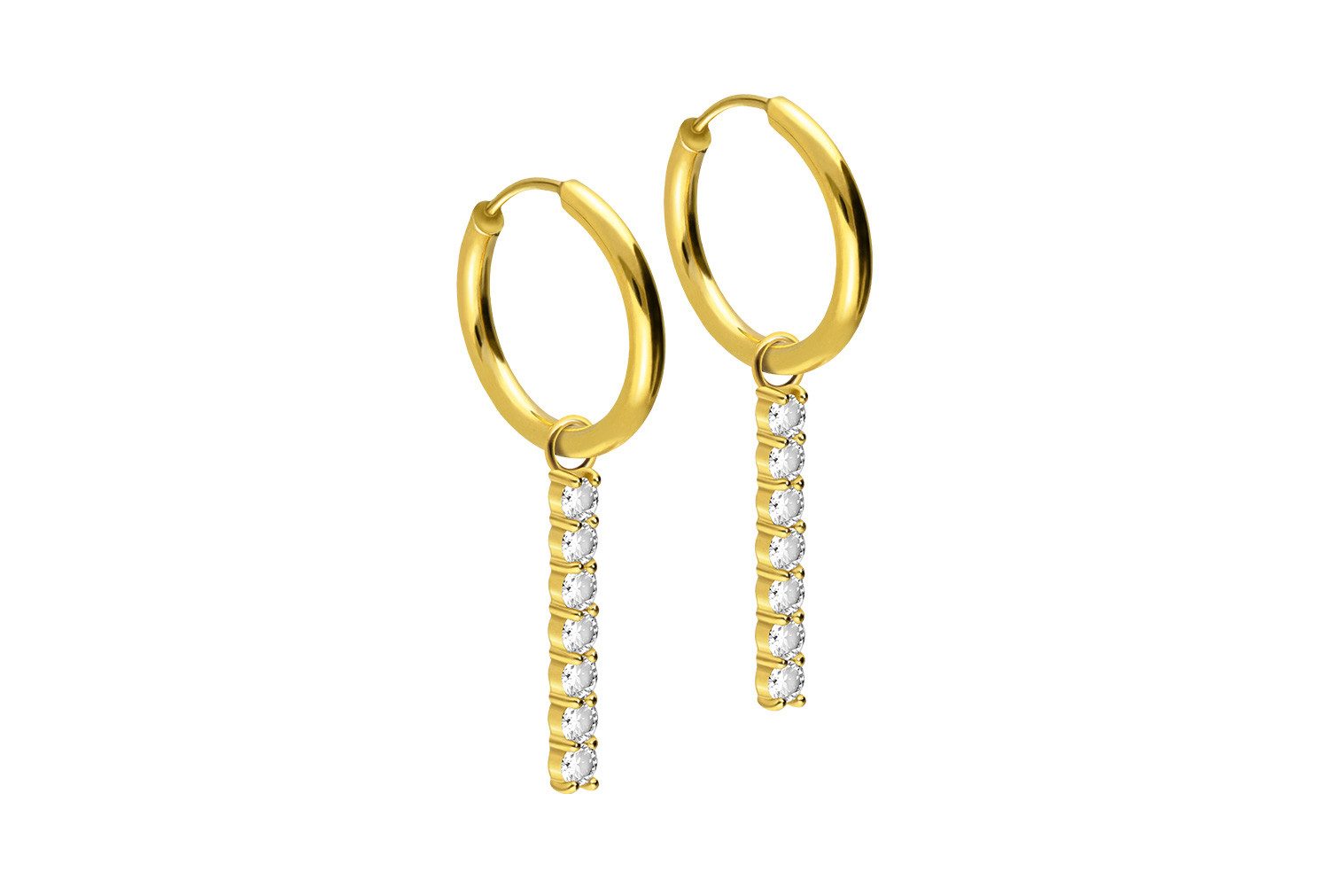 FILANGO Creolen-Set Chirurgenstahl Ohrclicker Creolen KRISTALLBALKEN günstig online kaufen