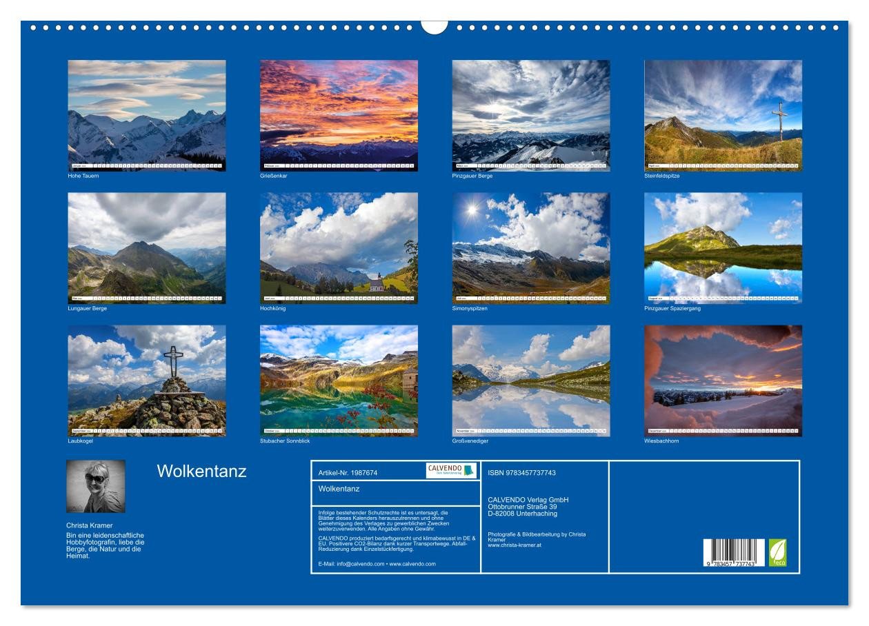 Thumbnail - CALVENDO Wandkalender Wolkentanz (Wandkalender 2026 DIN A2 quer), CALVENDO Monatskalender