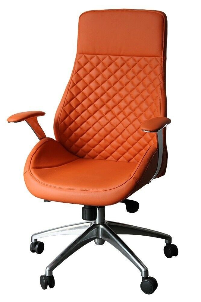 Steelboxx Drehstuhl Bürodrehstuhl Designer Schalensitz - geformt aus Fußkreuz XXL mit Fußkreuz ergonomisch Orange (1), Racer Spezial Car Aluminium, Chefsessel Durchmesser, "GT" Seat 70cm Drehstuhl