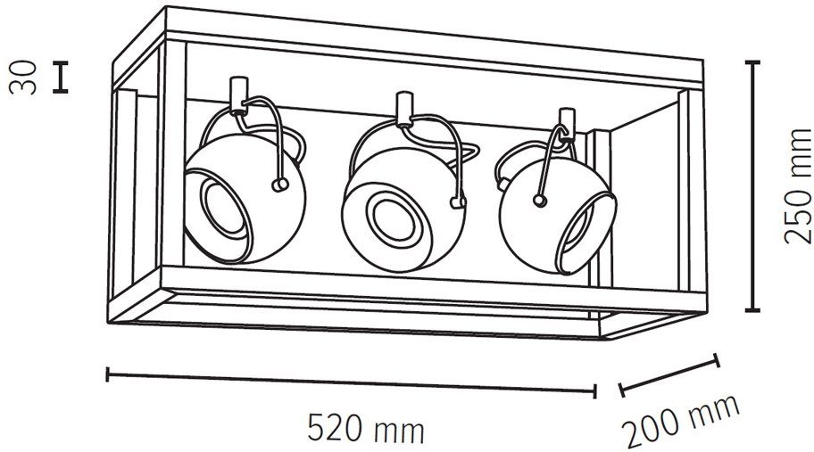 SPOT Light LED Eichenholz, Nachhaltig Inklusive LED aus Naturprodukt Warmweiß, Deckenleuchte ROY, LED-Leuchtmittel, wechselbar