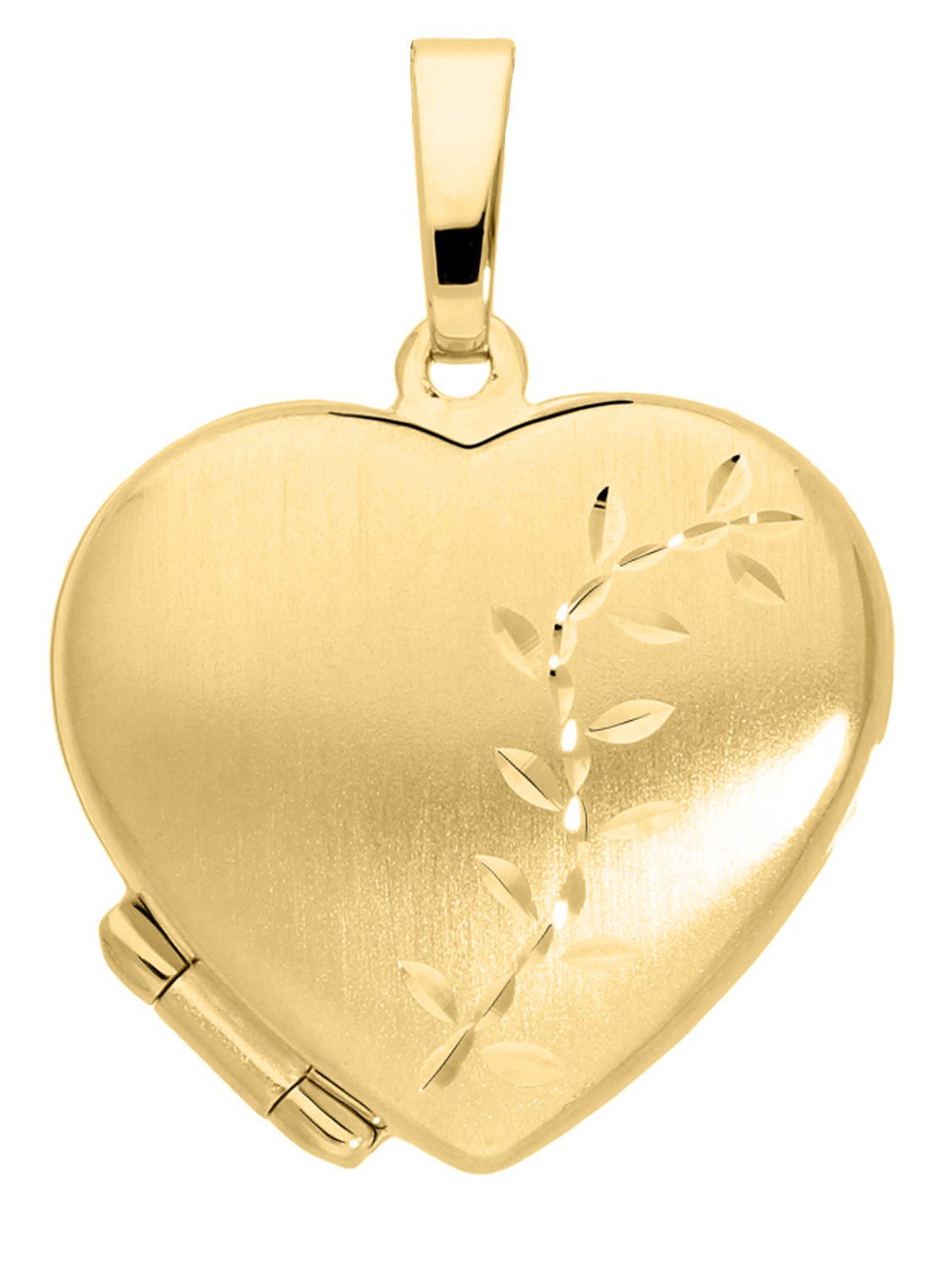 My Gold Medallionanhänger Damen Herz Anhänger Silber - Vergoldung Medaillon zum Öffnen - Family (Set, 1-tlg., inkl. Schmuckbox), Geschenke
