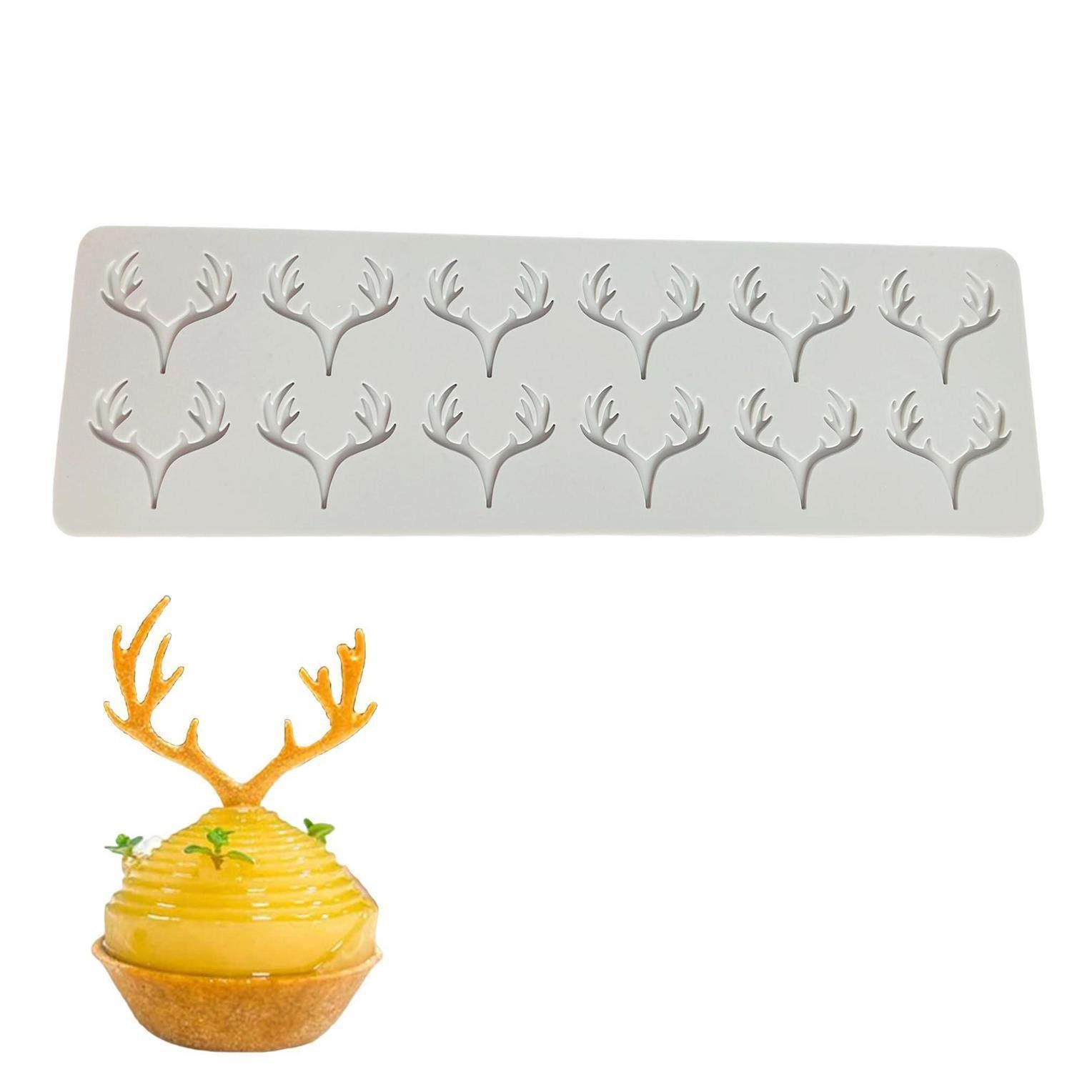 LuxusKollektion Sticker Silikonform Elchgeweih Fondant Kuchen Deko, (12-tlg)