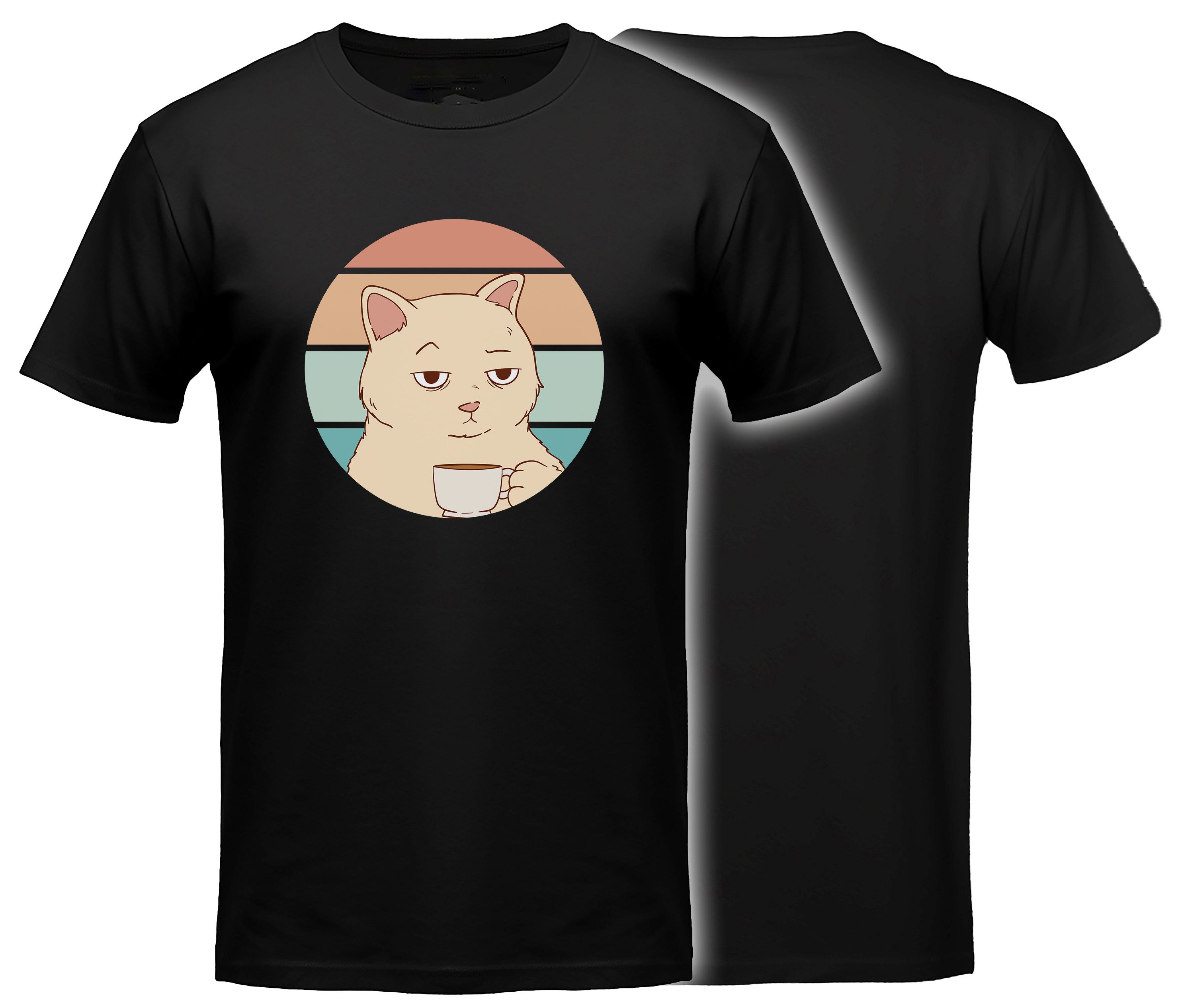 T-Shirt Katzen print Shirt Retro