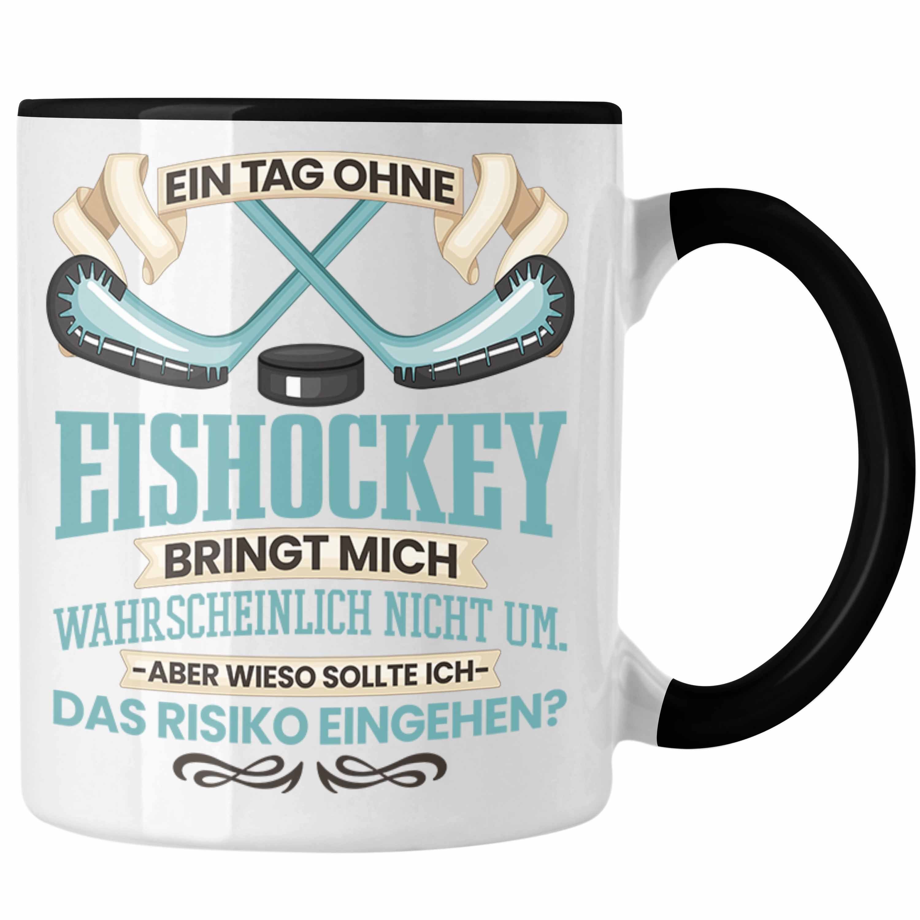 Trendation Tasse Trendation - Eishockey Tasse Geschenk für Eishockey-Spieler Coach Ein Schwarz