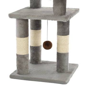 DOTMALL Kratzbaum-Liegemulde Katzen-Kratzbaum mit Sisal-Kratzsäulen 65 cm Grau