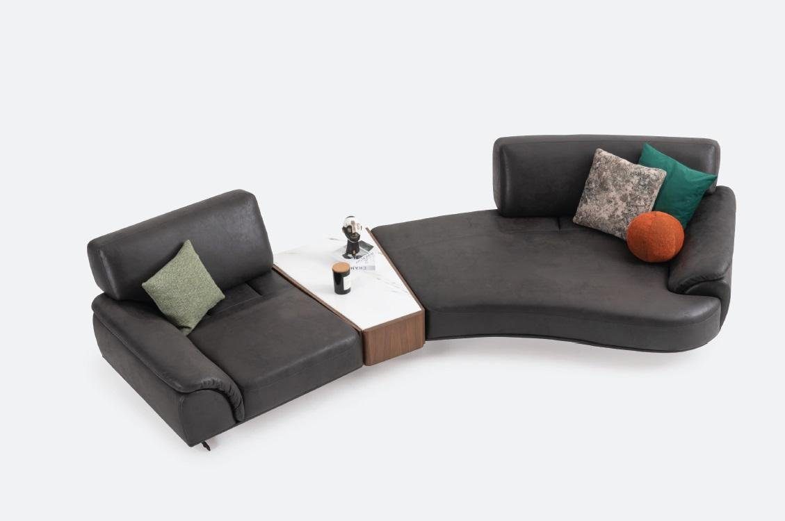 JVmoebel Sofa, Rund Wohnzimmer Couch Möbel 5 Sitz Couchen Runde Sofa Möbel Textil