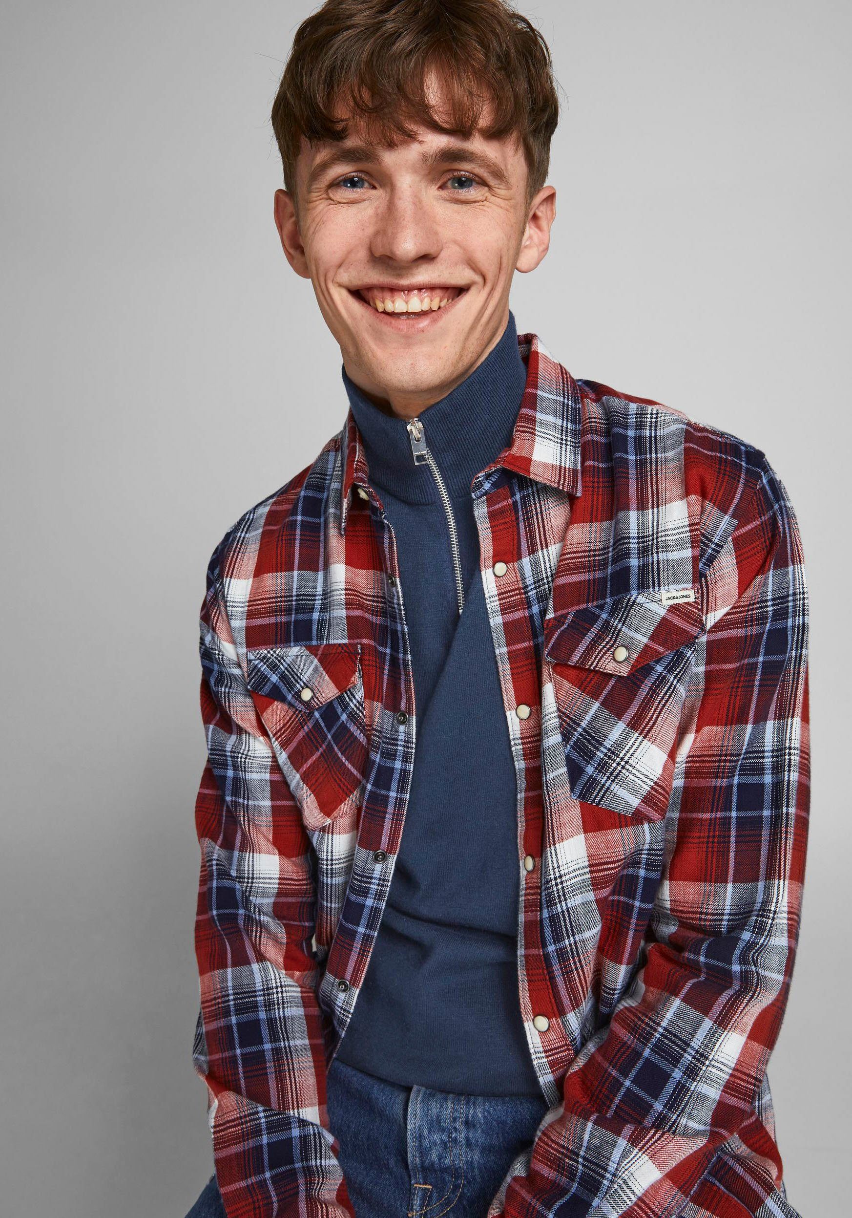 Jack & Jones Troyer JJEEMIL KNIT HALF ZIP NOOS Baumwollmischung, regular fit