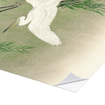 Posterlounge Wandfolie Ohara Koson, Weiße Reiher, Arztpraxis Japandi Malerei