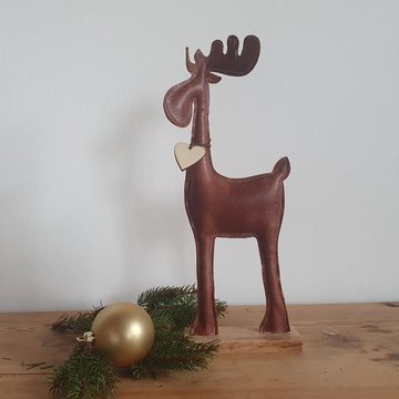 Baden Weihnachtsfigur Rentier aus Kunstleder - 36 cm