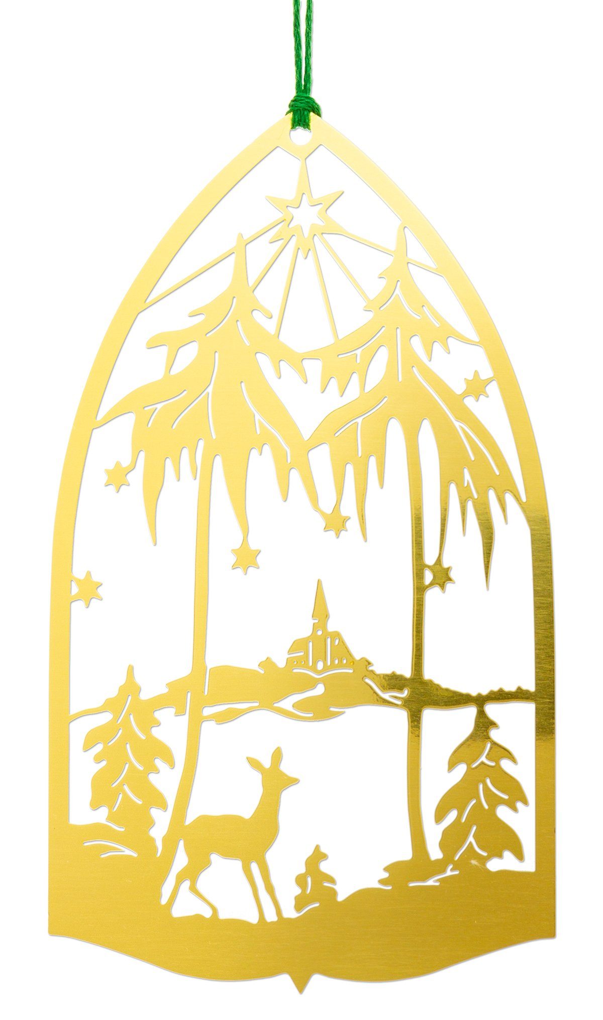 SIKORA Christbaumschmuck BS-MS Dom 28 10.5 Weihnachtsbaum - No.24 wählbar ca aus Messing Modelle Winterlandschaft H cm Anhänger Traditionelle