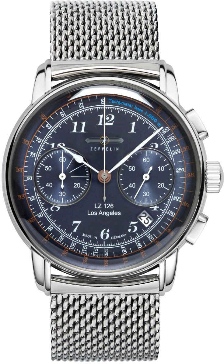 ZEPPELIN Chronograph LZ 126 Los Angeles, 7614M-3, Herrenuhr, Automatik, Datum, Made in Germany