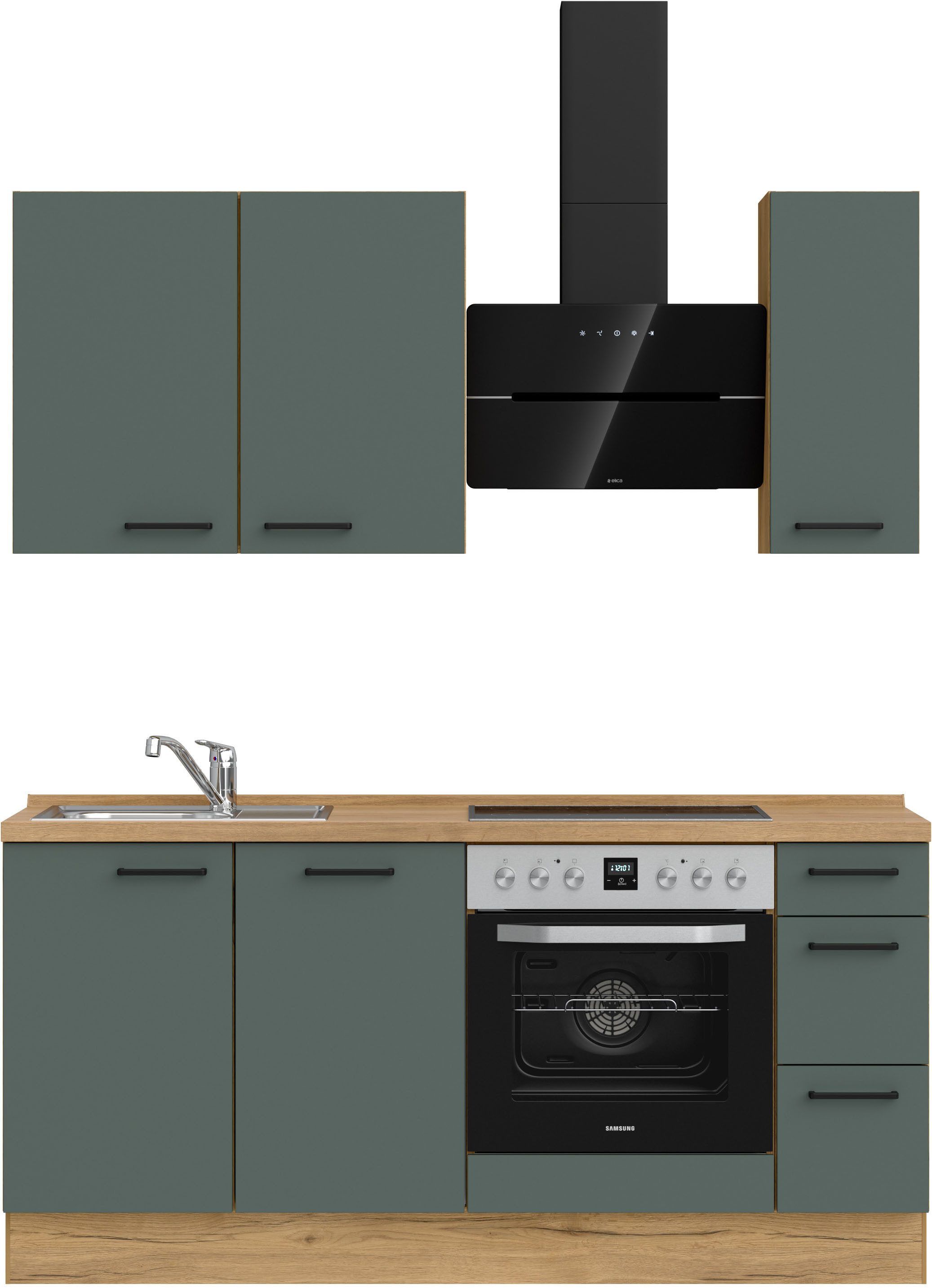 nobilia® Кухниzeile "Easytouch II", vormontiert, Ausrichtung wählbar, Breite 180 cm, wahlw. mit E-Geräten