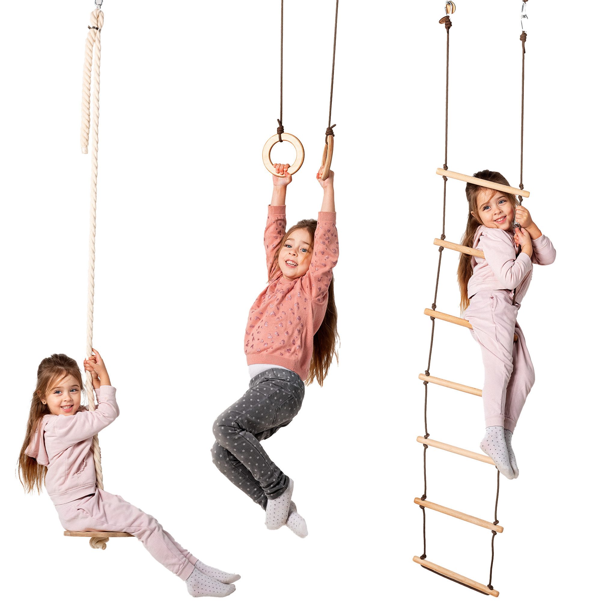 Goodevas Klettergerüst Multifunktionale Schwedenwand & Klettergerüst für Kinder, (3-St)