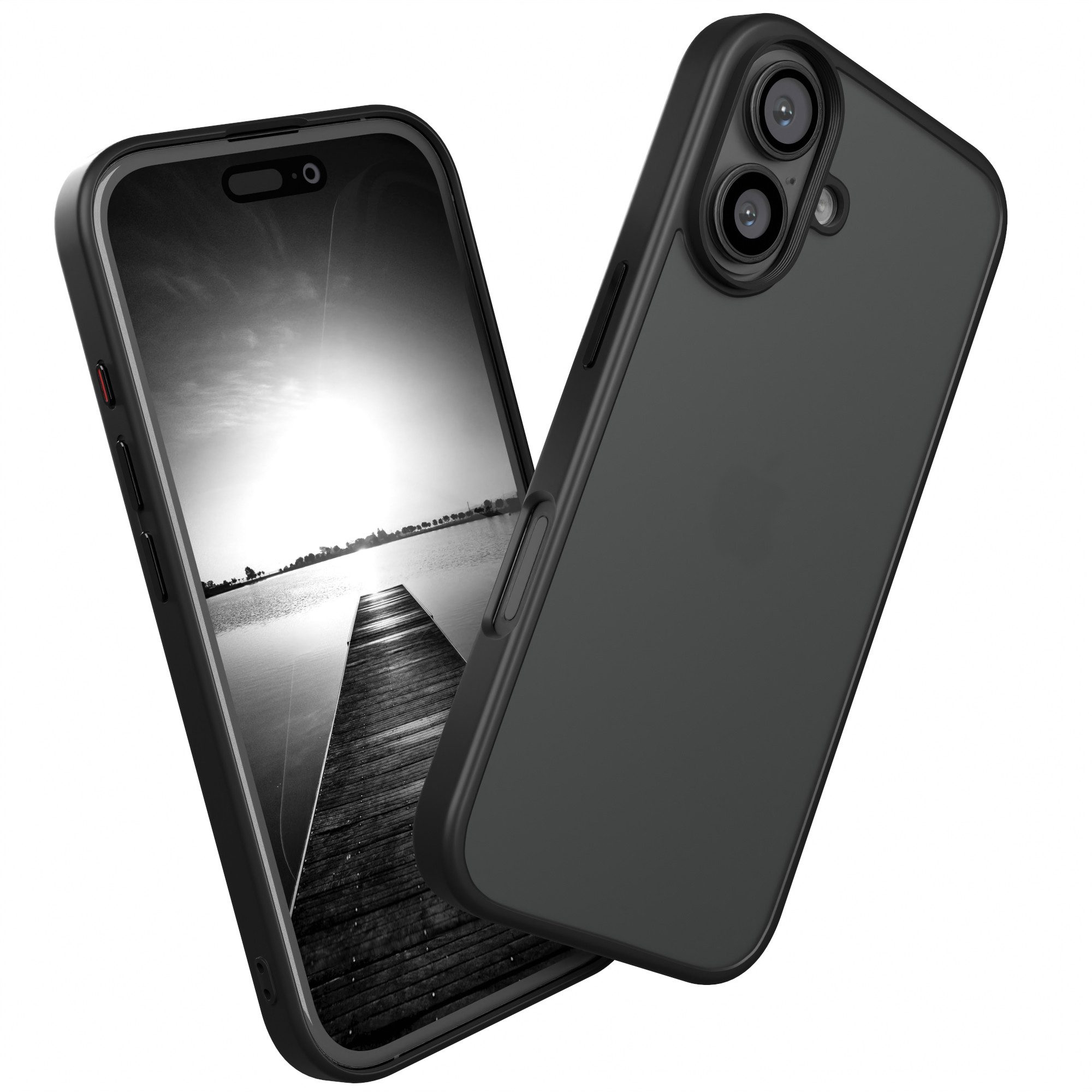 EAZY CASE Handyhülle Outdoor Case für Apple iPhone 16 6,1 Zoll, Hülle Outdoor kratzfest Schutzhülle mit Kameraschutz Robust Schwarz