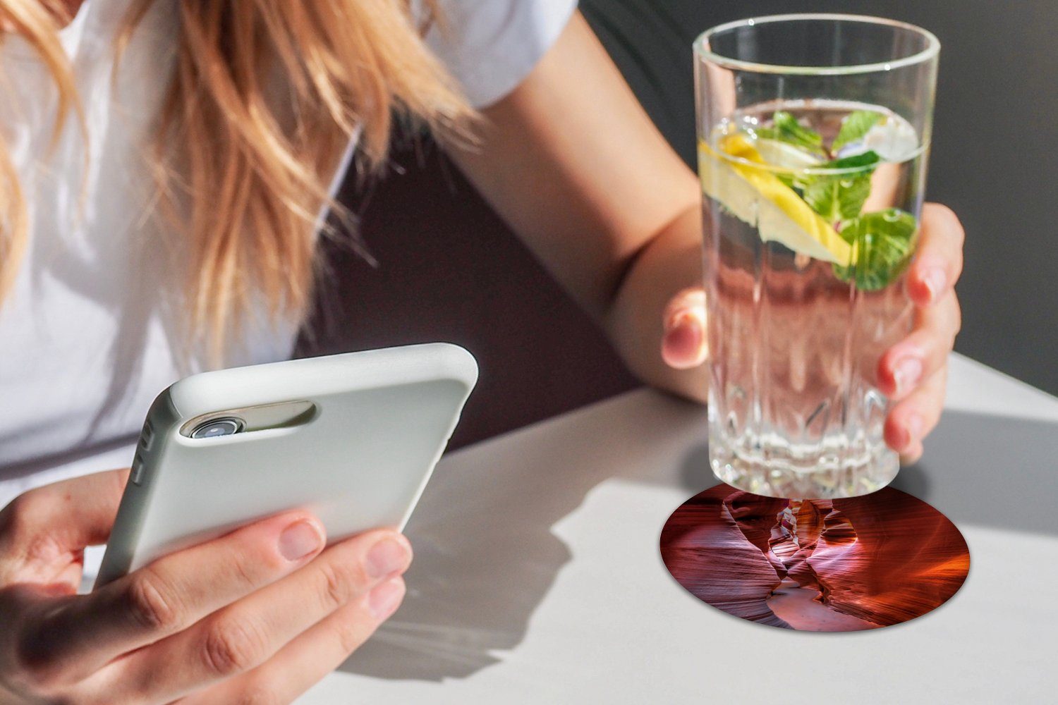 MuchoWow Glasuntersetzer Zubehör für Korkuntersetzer, Landschaft - Höhlen Gläser, 6-tlg., Stein Getränkeuntersetzer, Becher Tasse, Natur, - Tassenuntersetzer, 