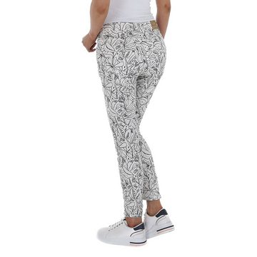 Ital-Design Skinny-fit-Jeans Damen Freizeit Print Stretch Skinny Jeans in Weiß
