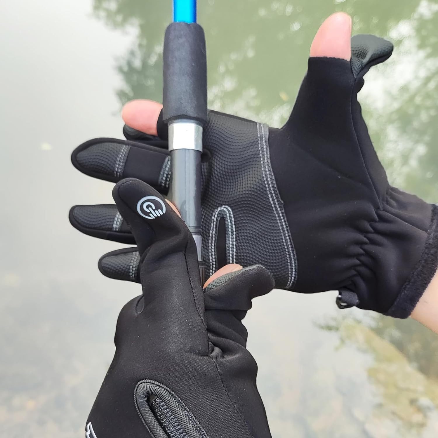 Cachito Fahrradhandschuhe Thermo Handschuhe Winter Anti-Rutsch Touchscreen Sporthandschuhe Für Fahrrad, Laufen, Wandern, Fahren – Bild 2 von 5