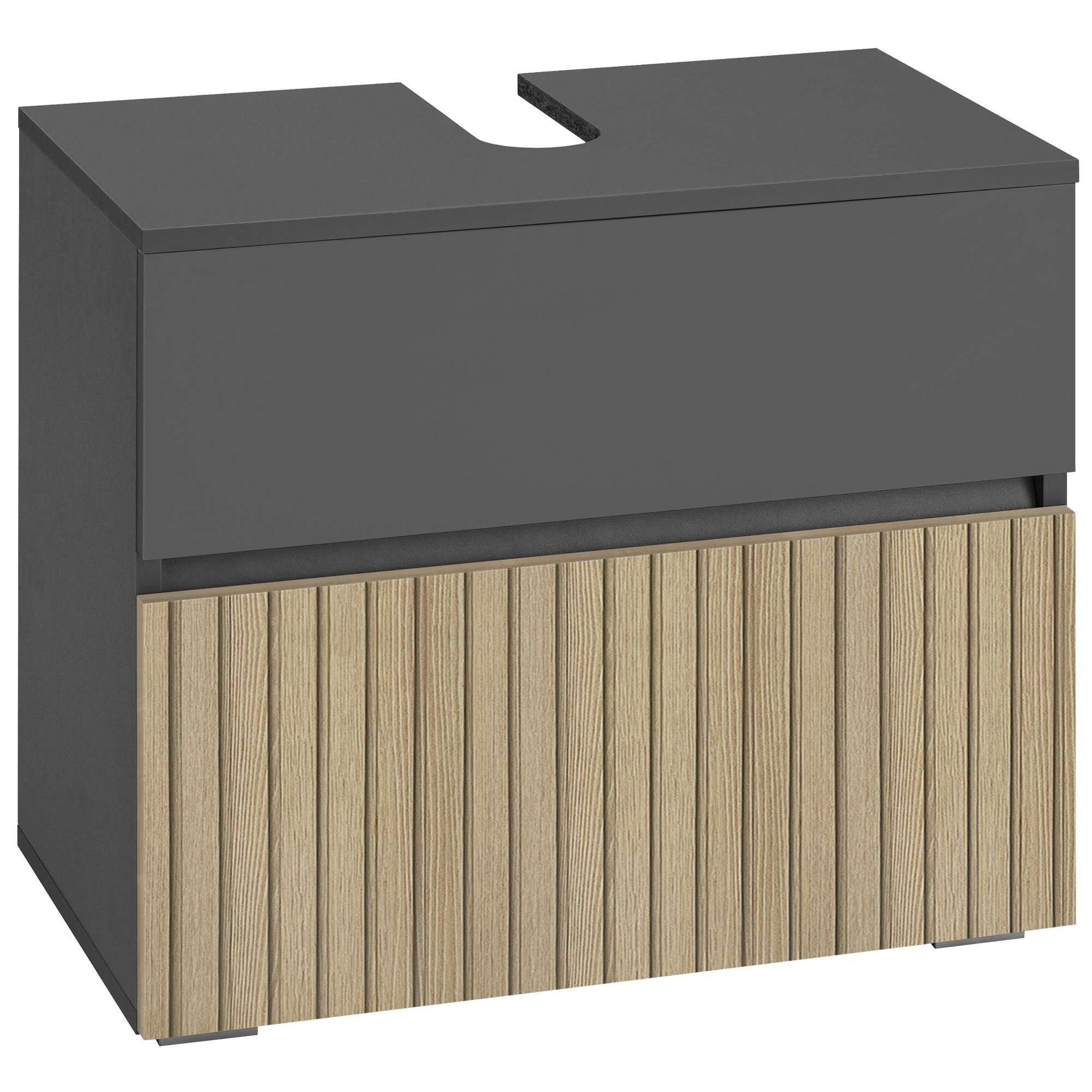 Home affaire Waschbeckenunterschrank Wisla Siphonausschnitt, Push-to-open-Funktion, Breite 60cm, Höhe 55 cm