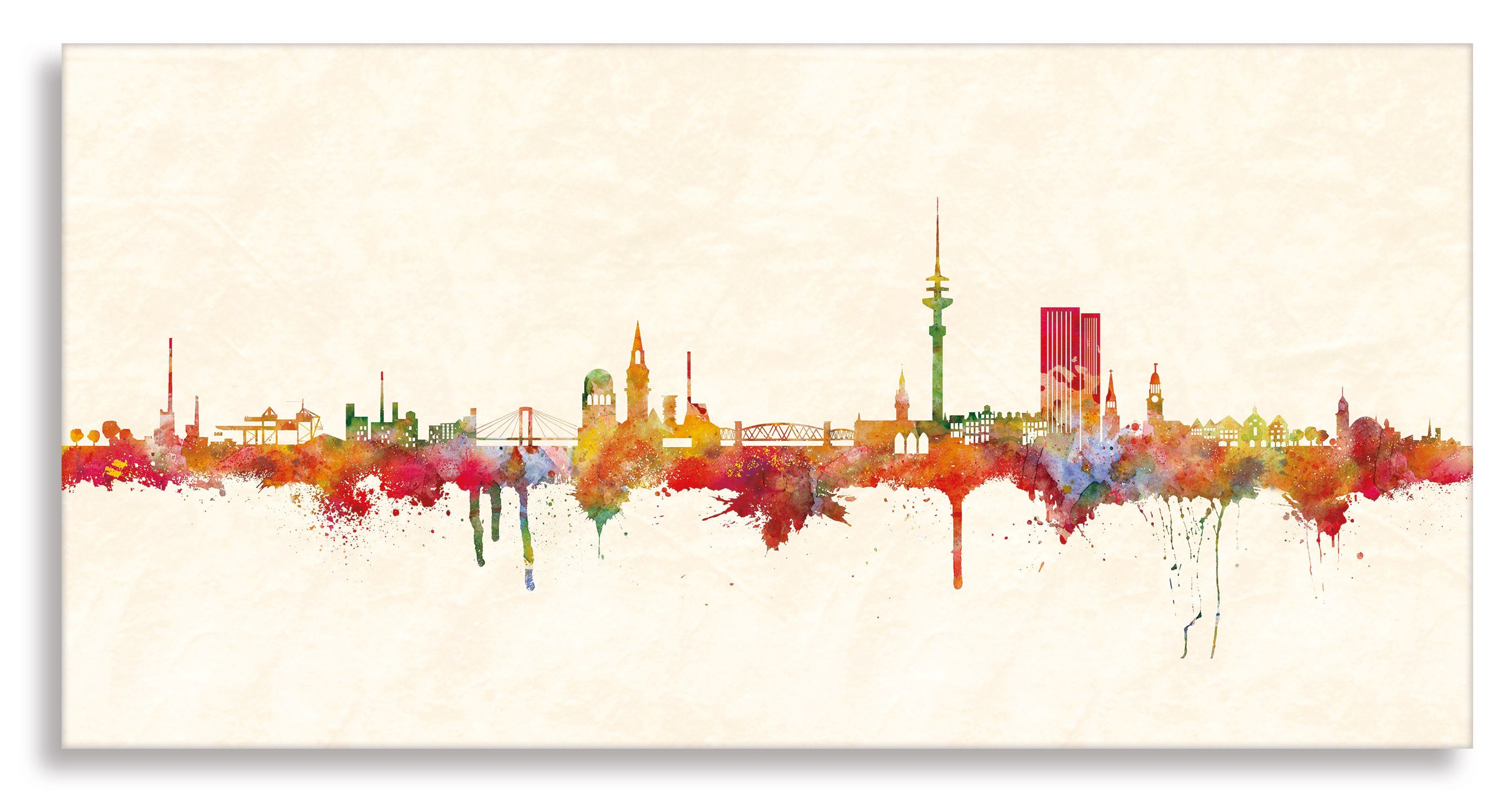 Leinwando Gemälde Leinwandbild Stadt Hamburg Skyline Panorama Gemälde zum a günstig online kaufen