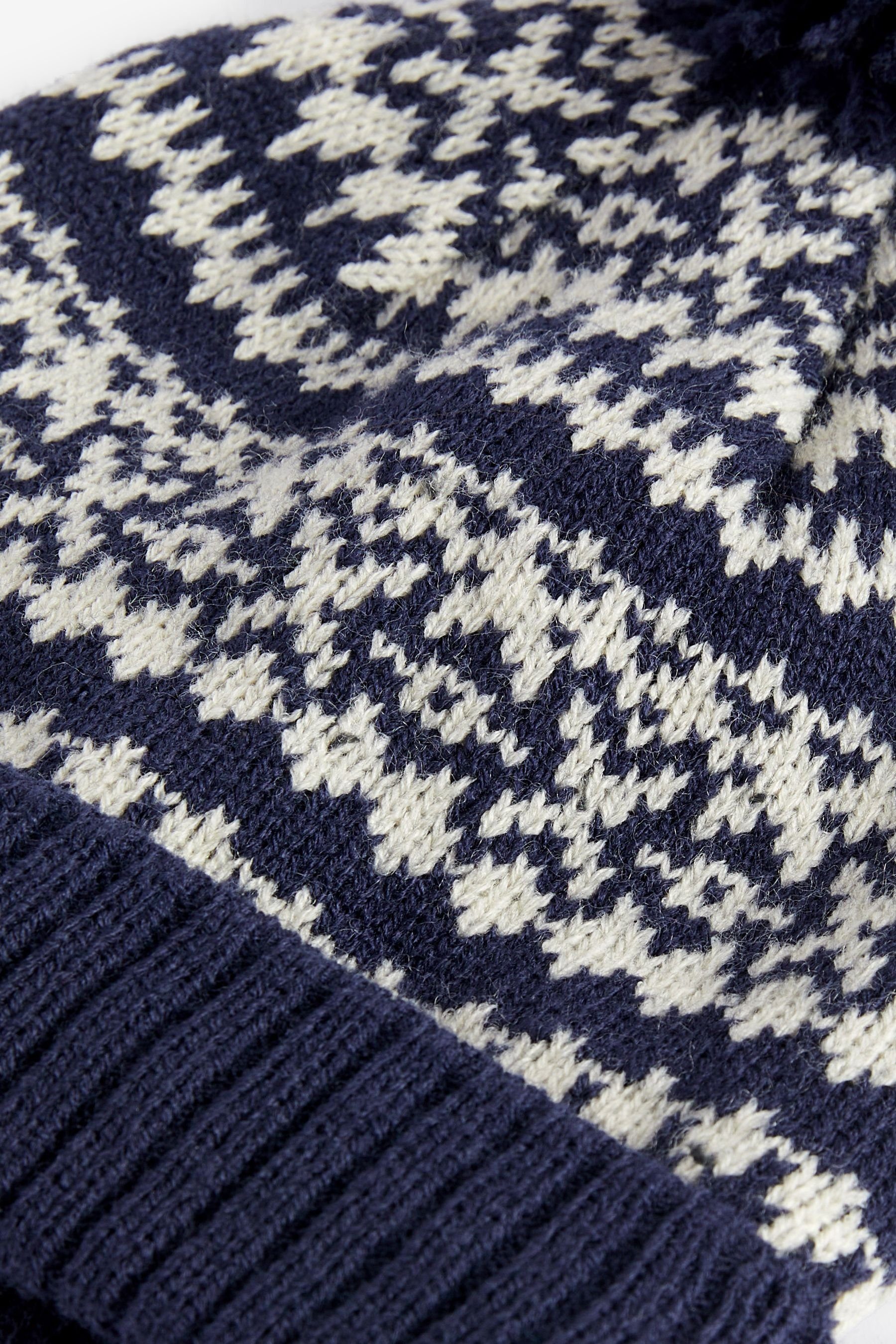 Next Mütze & (1-tlg) Handschuhe im Fairisle 3er-Set Navy Strickmütze, und Schal Schal