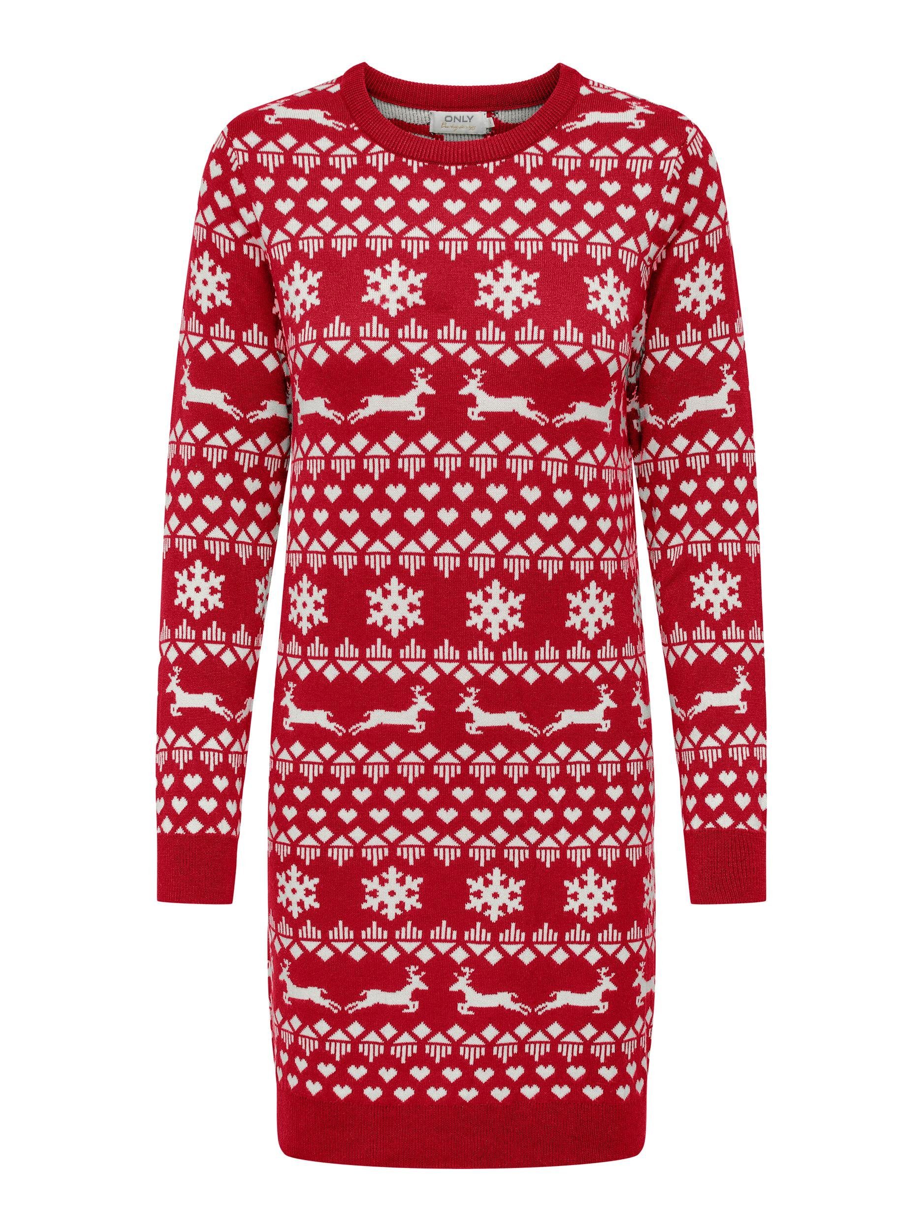 ONLY Strickkleid ONLXMAS SNOWFLAKE LS DRESS CS KNT